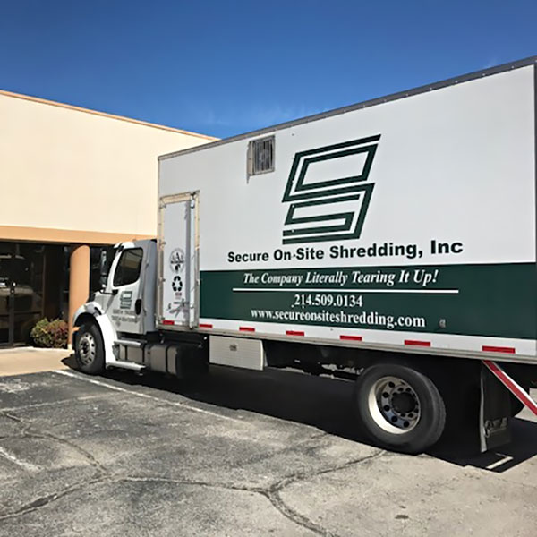Secure Shredding Truck ensuring business confidentiality in Dallas-Forth Worth, TX